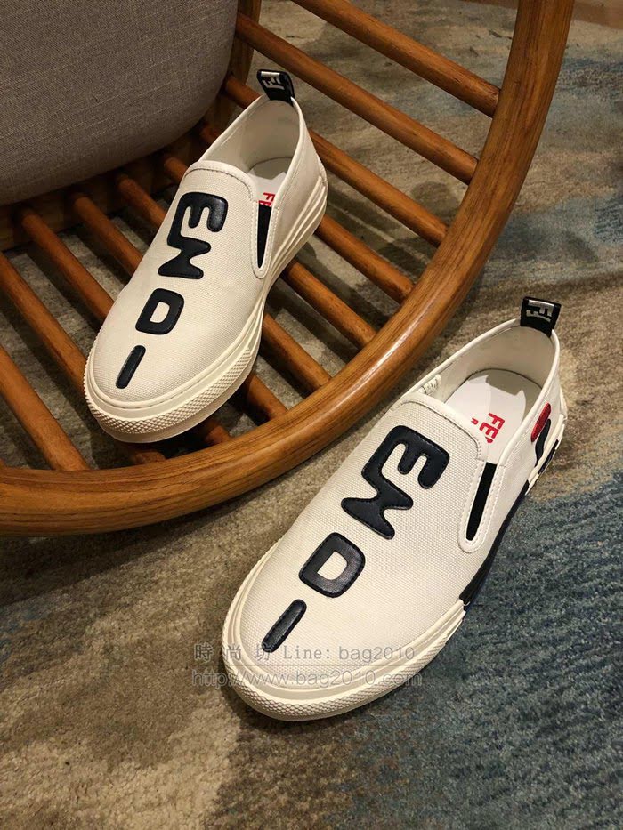 FENDI男鞋 2019新款 經典百搭款 字母LOGO 芬迪休閒男鞋  jpx2006